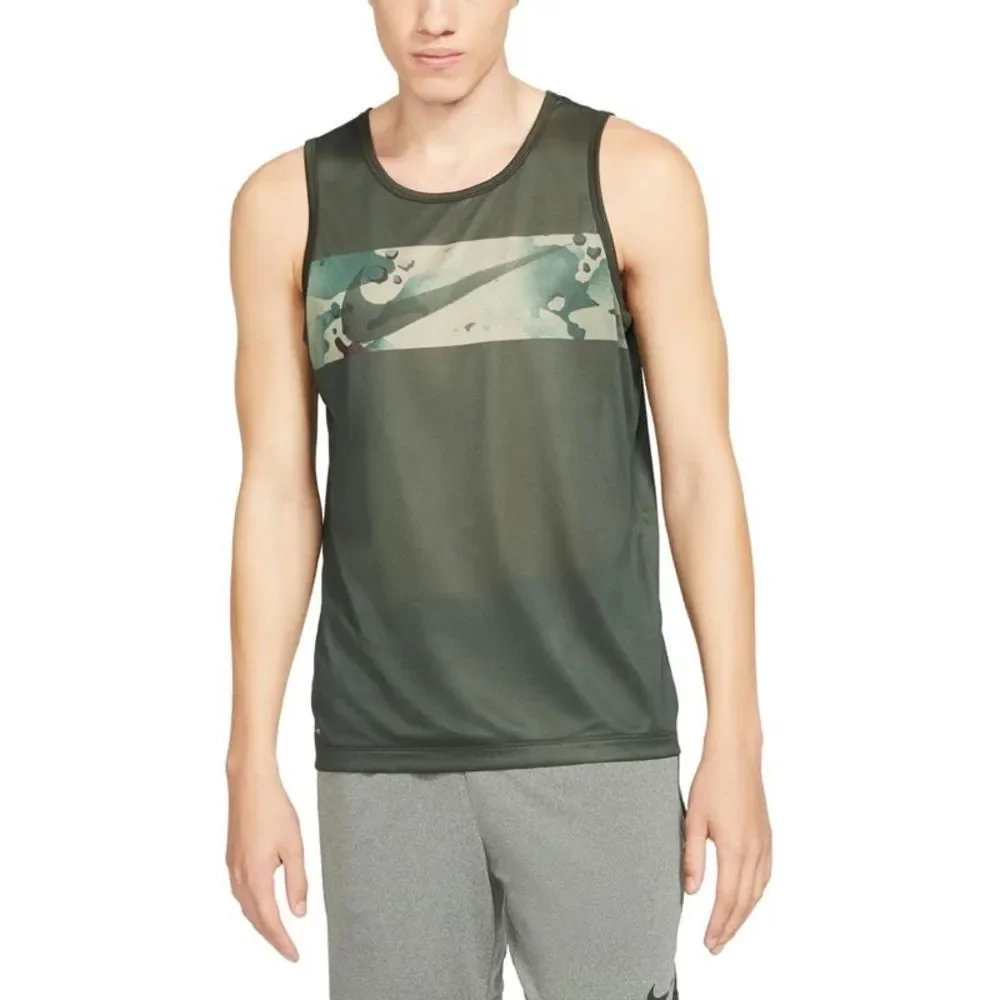 Nike Mens Green Running Workout Gym Tank Top Athletic NWT